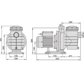 Насос AquaViva LX SWIM050M (220V, пф, 12m3/h*8m, 0,75kW, 1 HP) 